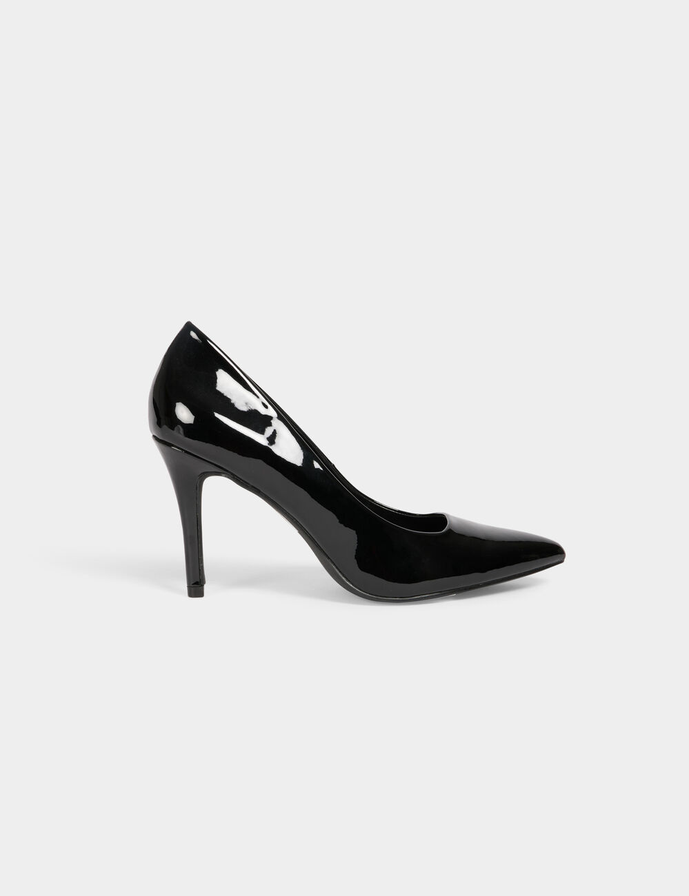 Lackierte Pumps mit Absatz schwarz damen