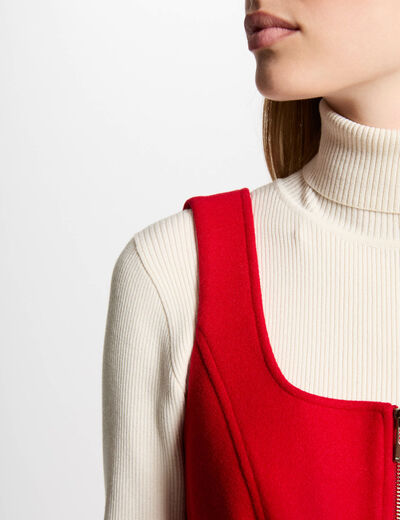 Kurzes Latzkleid mit Reißverschluss rot damen
