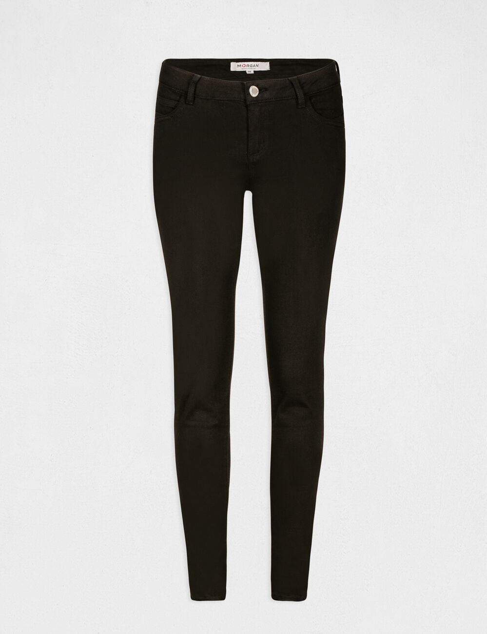 R&ouml;hrenhose mit niedriger Taille schwarz damen