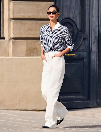 Weit geschnittene 7/8-Jeans weiss damen