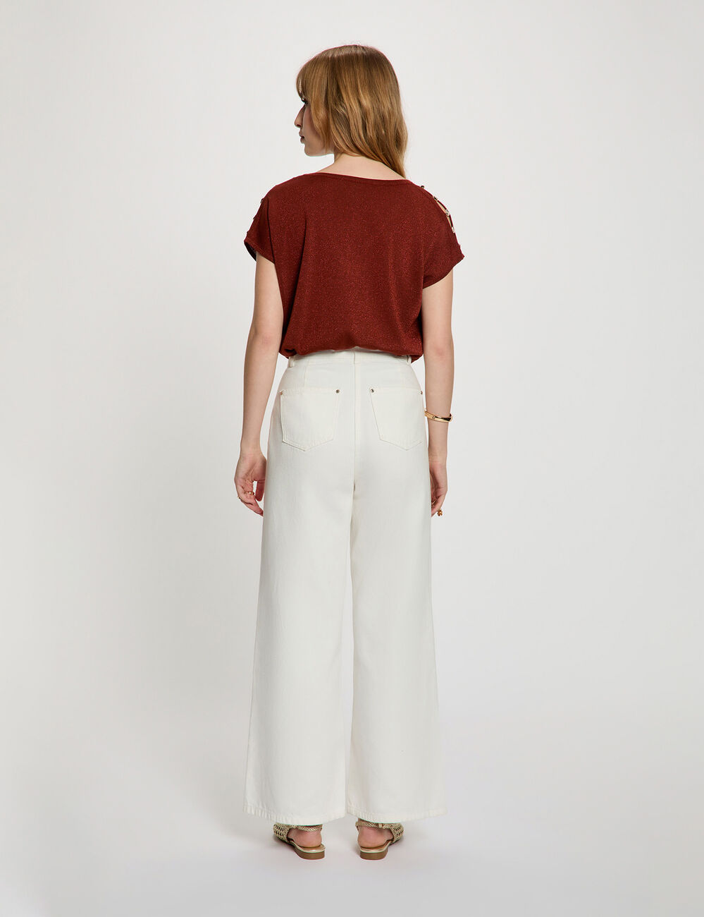 Oversize-Pullover mit V-Ausschnitt cognacbraun damen