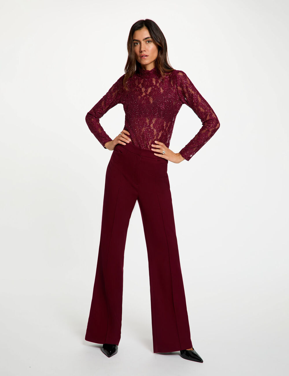 Bootcut-Hose bordeaux damen