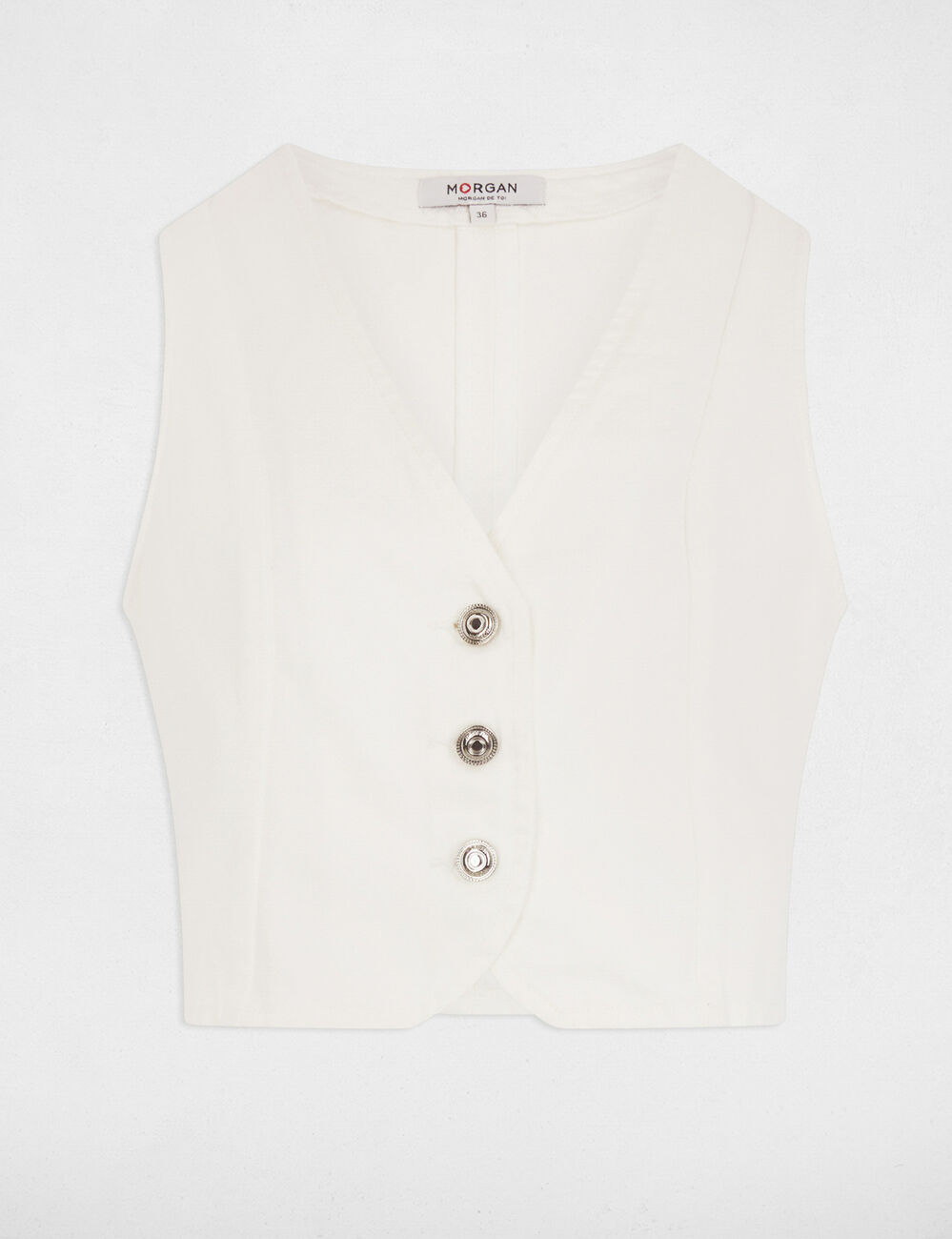Ärmellose Jeansweste weiss damen
