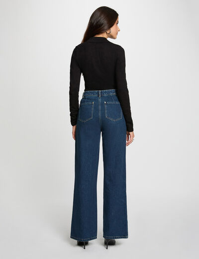 Figurbetonter Pulli mit Polokragen schwarz damen