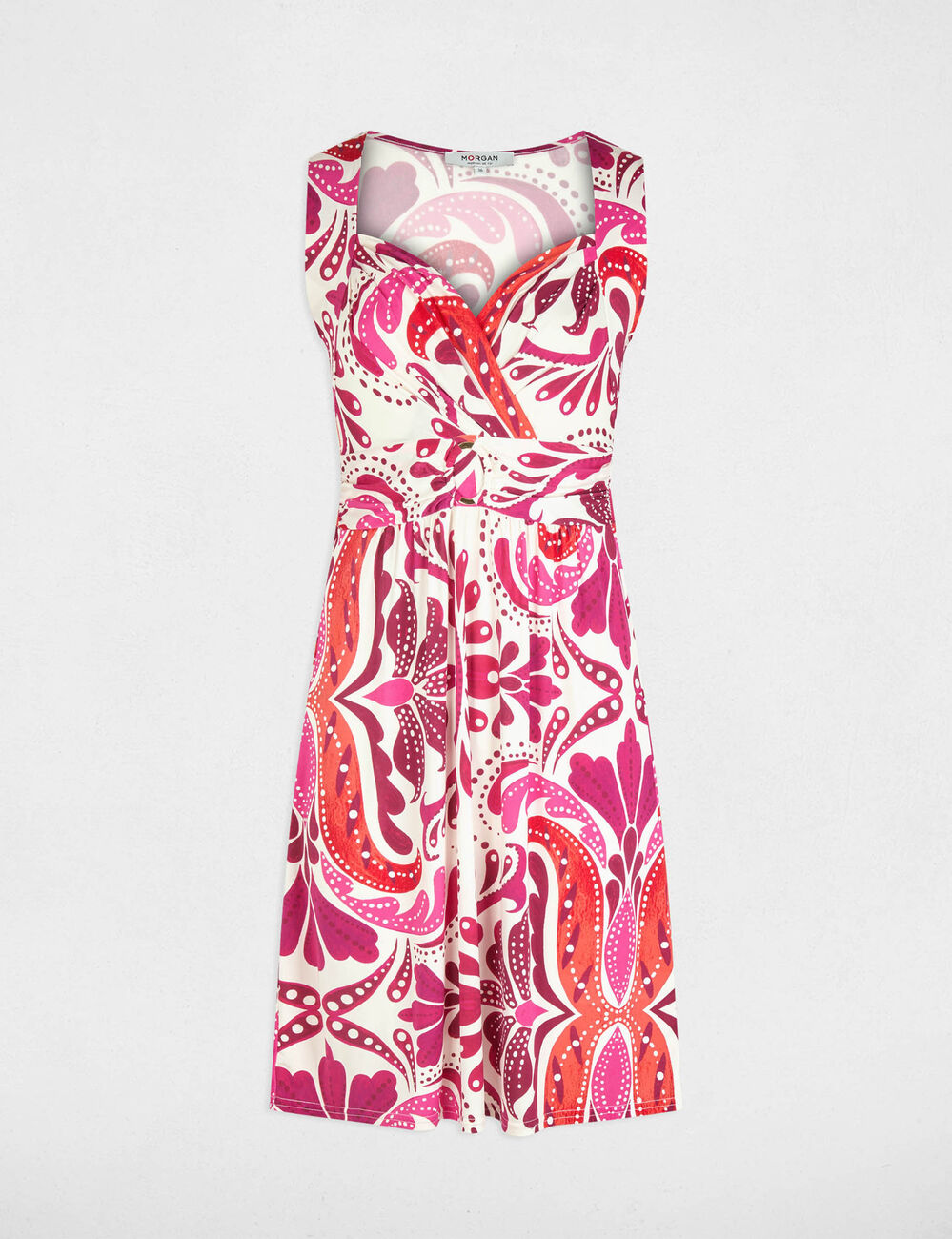 Kurzes Kleid mit Herzausschnitt mehrfarbig damen