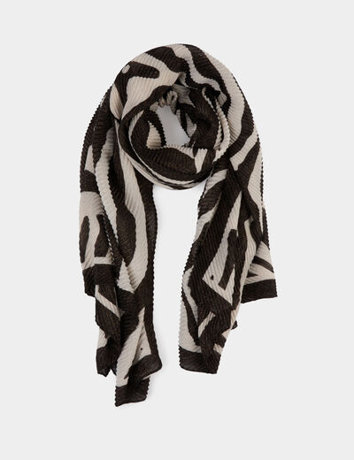 Plissierter Schal mit Muster elfenbein damen