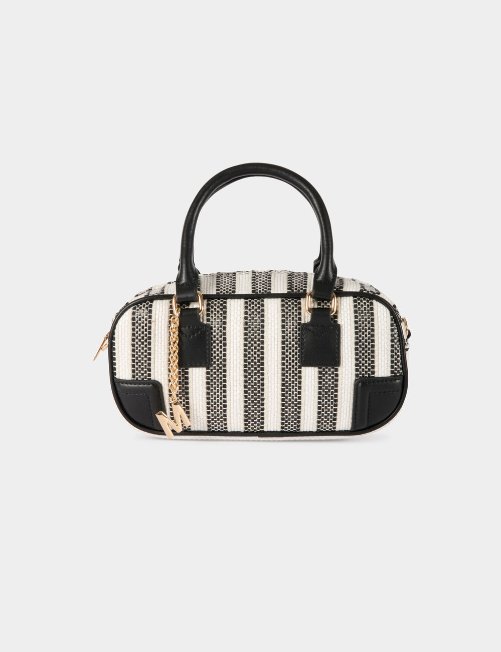Sac tiss&eacute; ray&eacute; ivoire femme