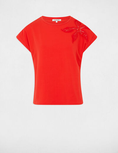 Kurzärmliges T-Shirt orange damen