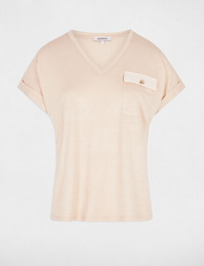 Kurzarm-T-Shirt beige damen