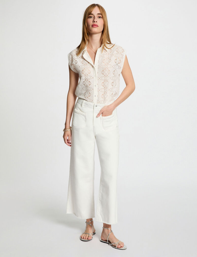 T-shirt manches courtes blanc femme