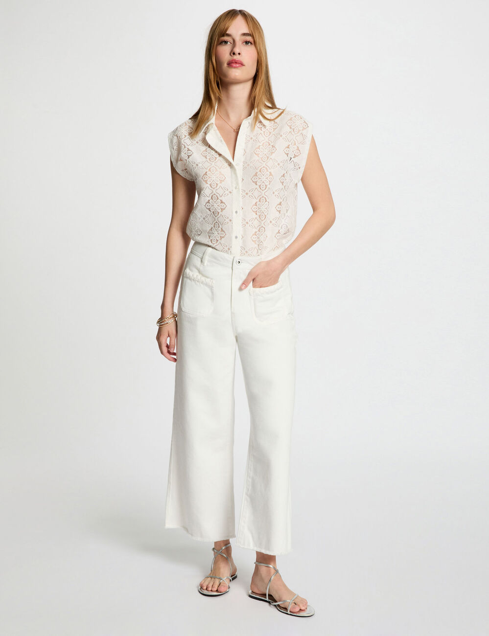 T-shirt manches courtes blanc femme