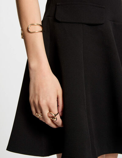 Robe courte trapèze noir femme