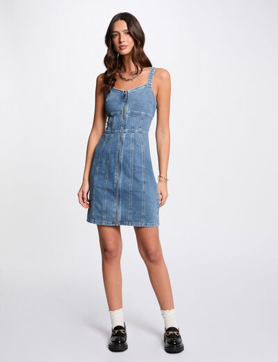 Kurzes, figurbetontes Jeans-Kleid stone denim damen