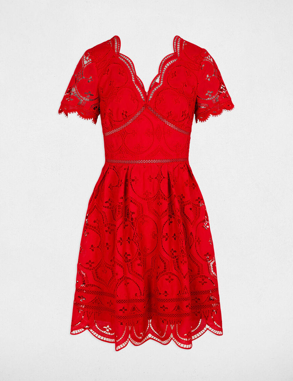 Kurzes, ausgestelltes Kleid rot damen