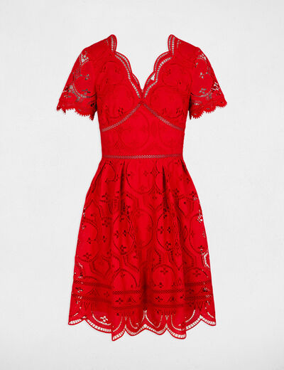 Kurzes, ausgestelltes Kleid rot damen