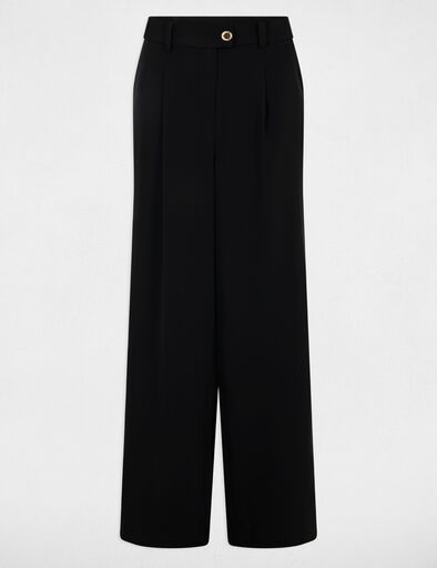 pantalon flare fluide noir femme Pantalon flare fluide noir femme
