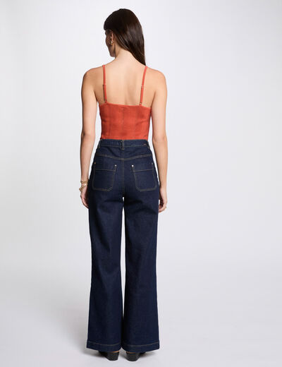 Strick-Top mit dünnen Trägern dunkelorange damen