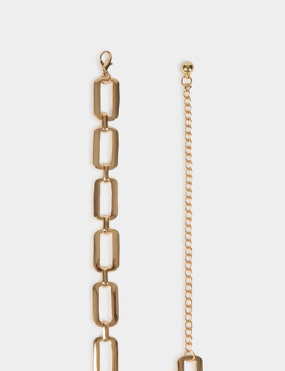 Ceinture chaîne jaune or femme