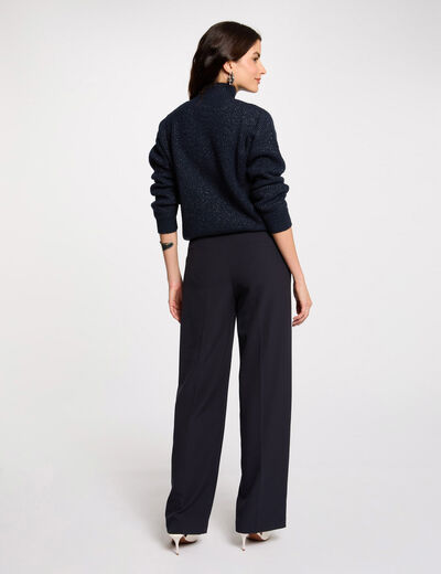 Gerade Hose mit Abnähern marineblau damen