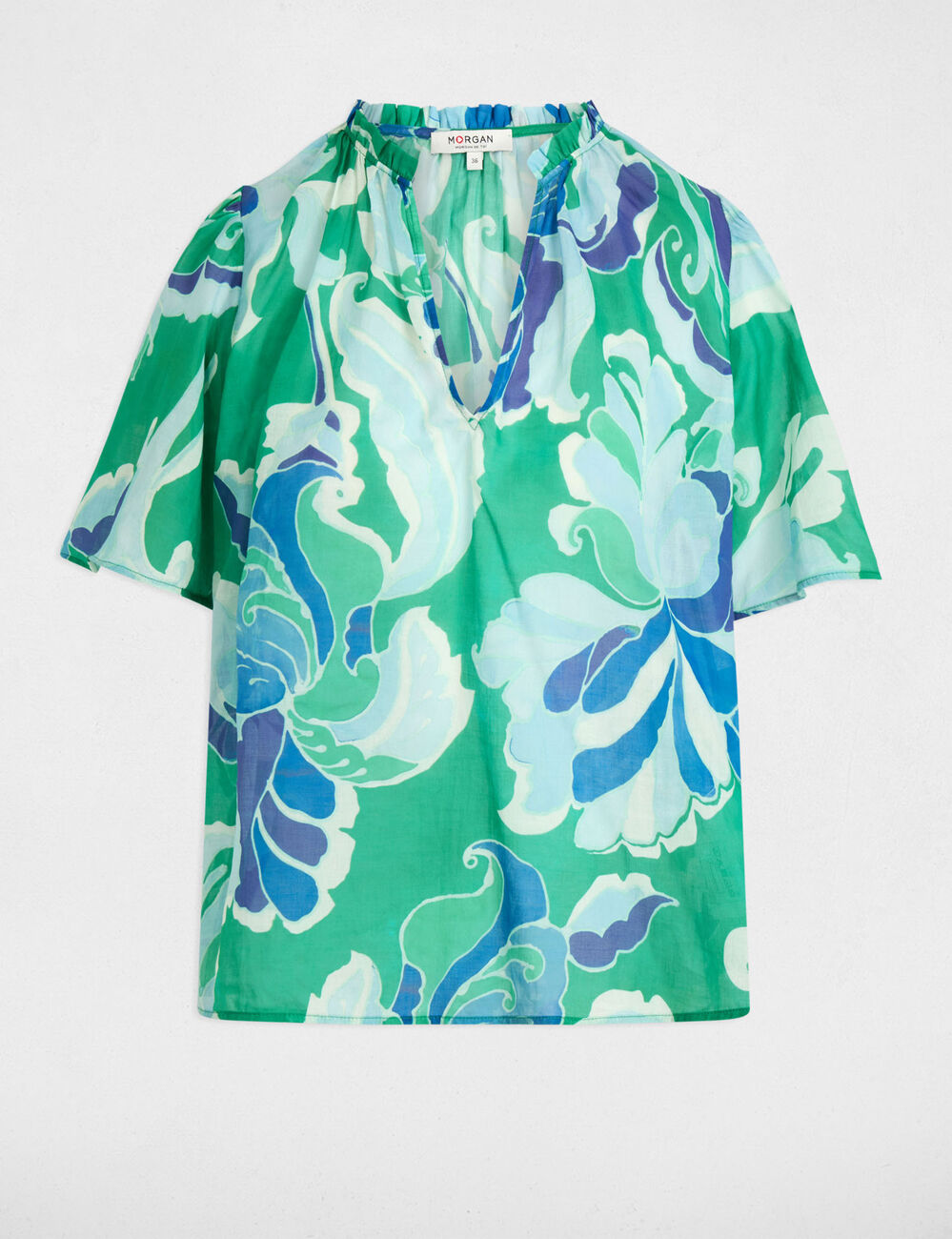 Blouse manches courtes multicolore femme