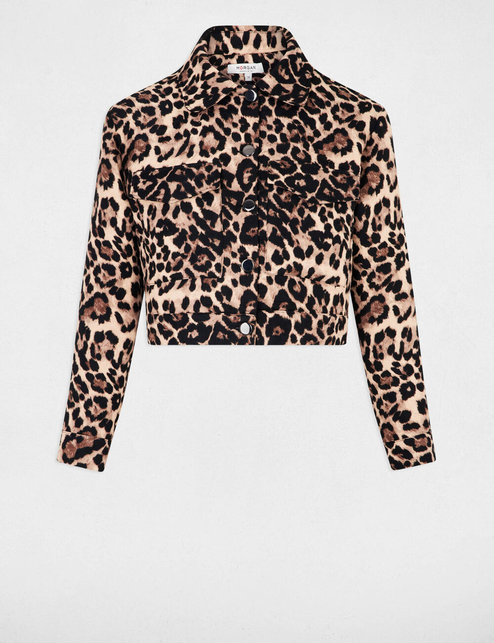 Kurze Jacke mit Print mehrfarbig damen