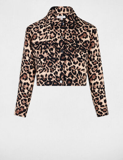 Kurze Jacke mit Print mehrfarbig damen