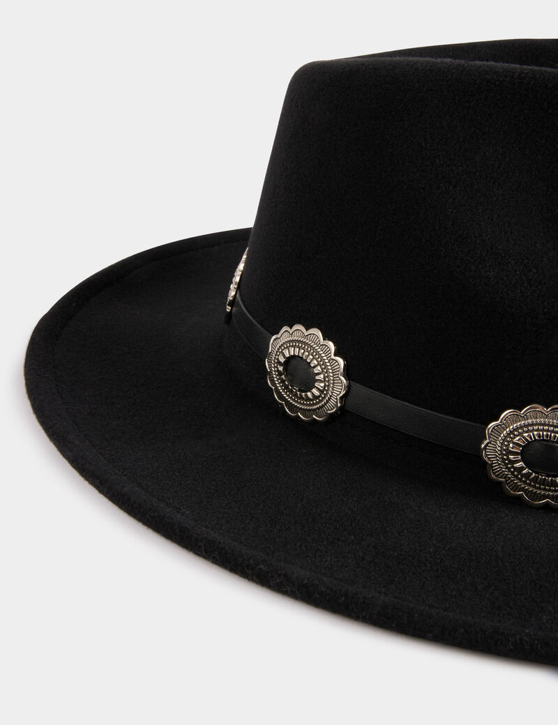 Hut mit Western-Details schwarz damen