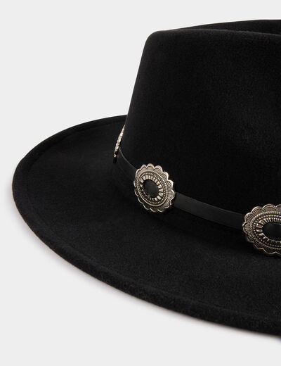 Hut mit Western-Details schwarz damen