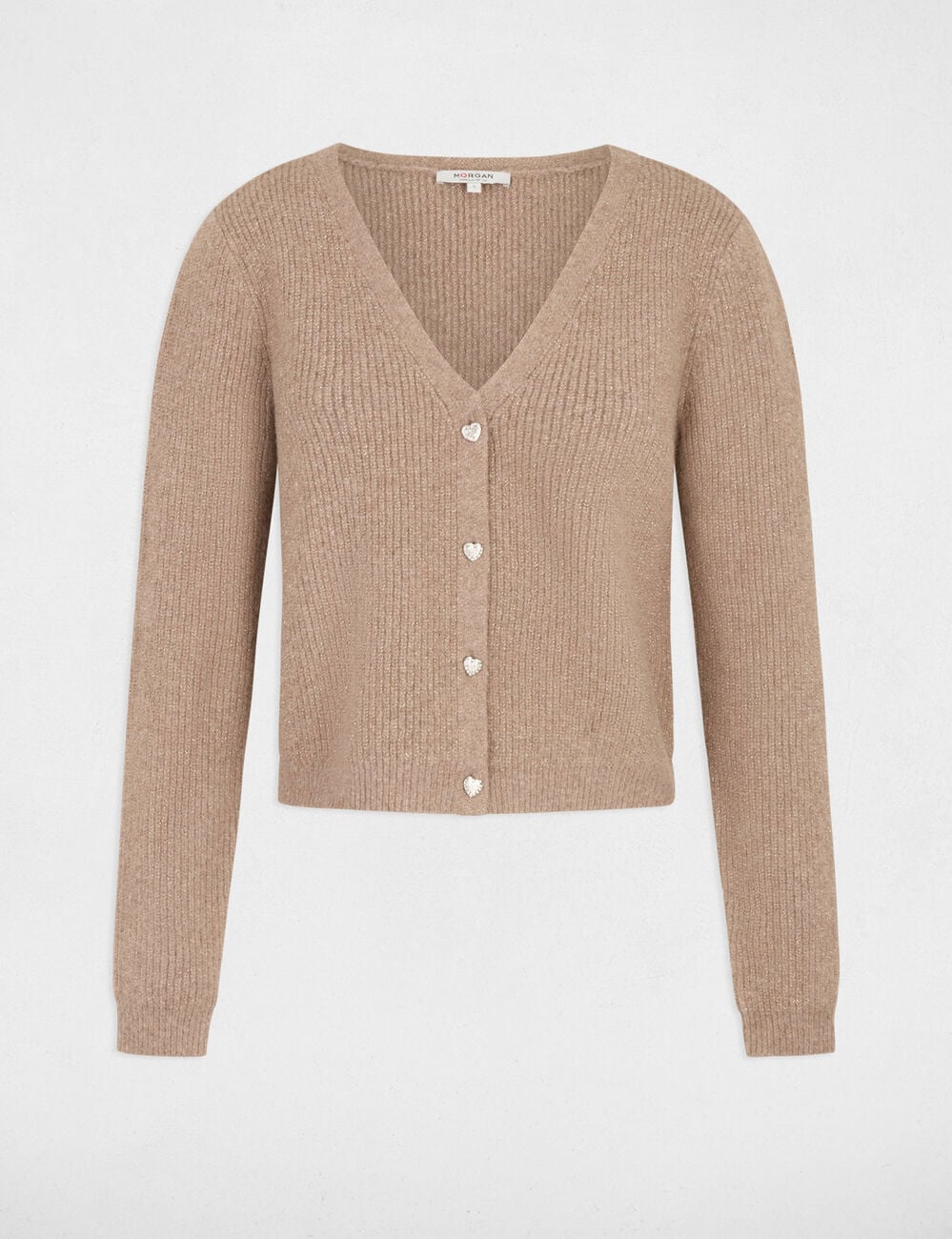 Strickweste mit V-Ausschnitt mittelbeige damen