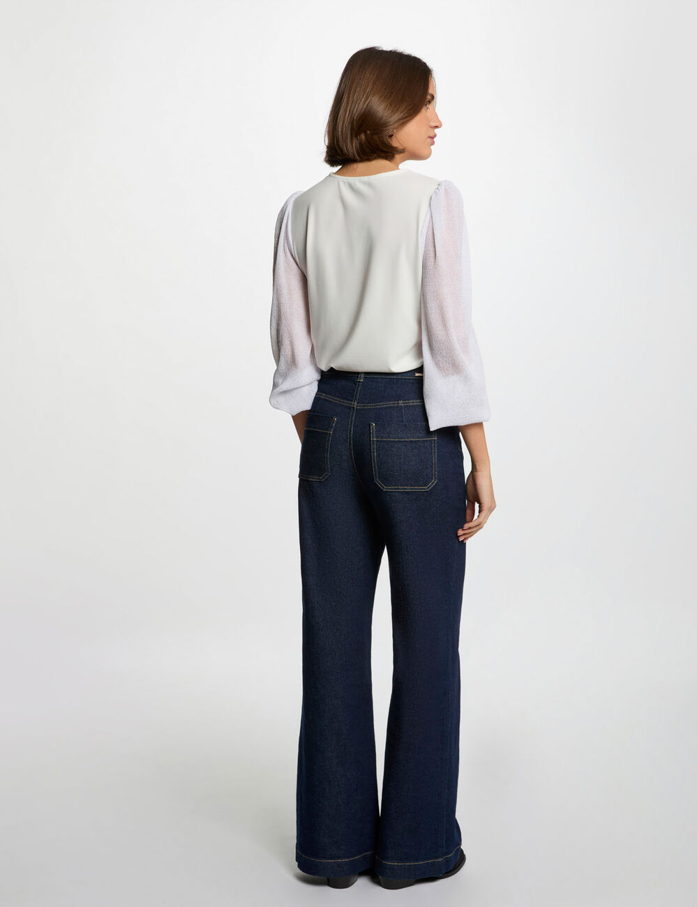 Langärmliges T-Shirt weiss damen