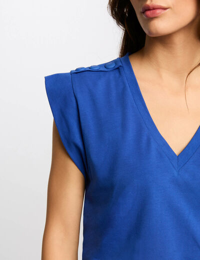 Kurzarmshirt elektrisch blau damen