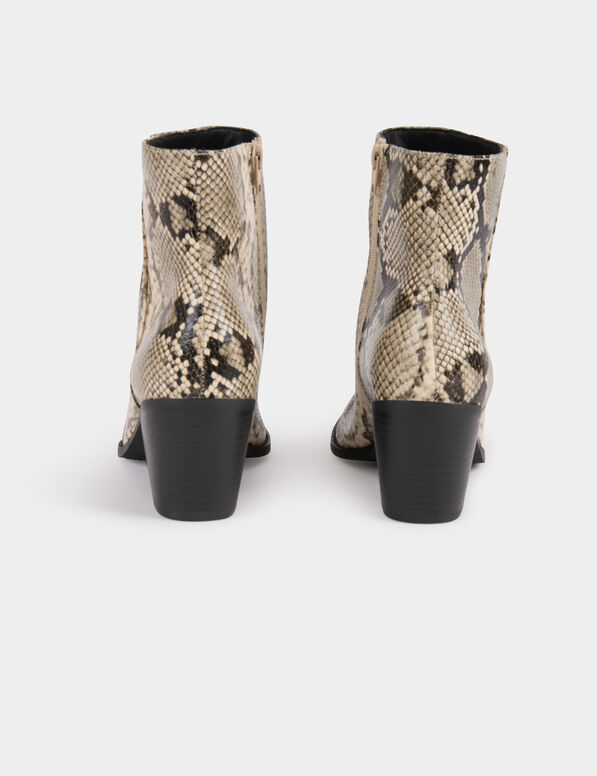 Stiefeletten mit Python-Optik mehrfarbig damen