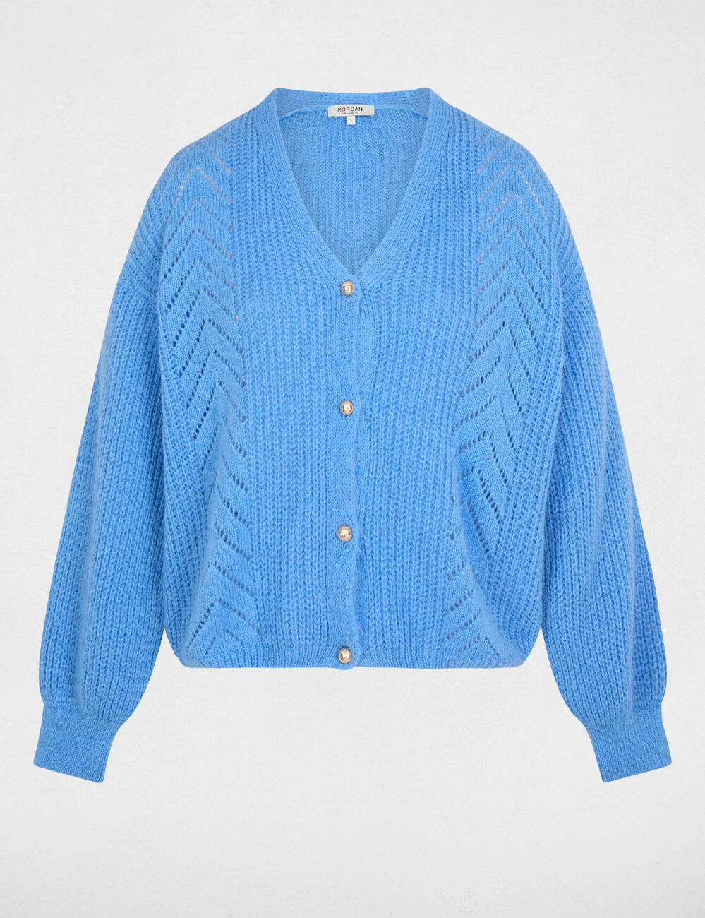 Cardigan mit V-Ausschnitt blau damen