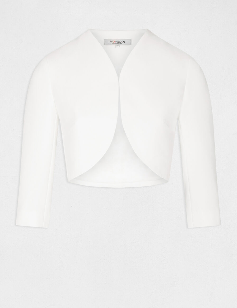 Gerade Jacke mit 3/4-Ärmeln elfenbein damen