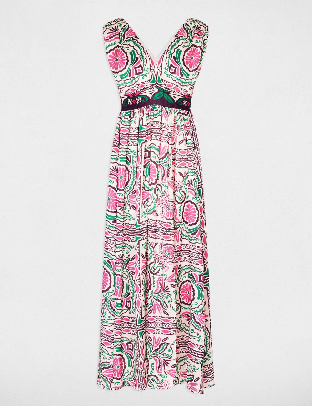 Langes, figurbetontes Kleid mehrfarbig damen