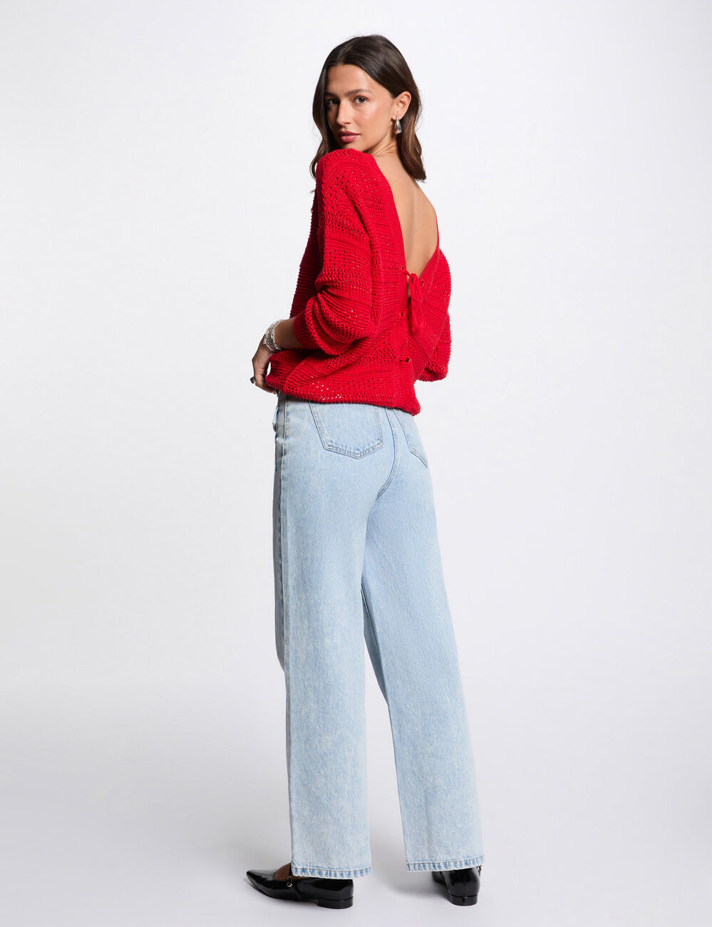 Pullover mit langen Ärmeln rot damen