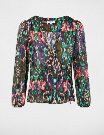Bluse mit langen Ärmeln mehrfarbig damen