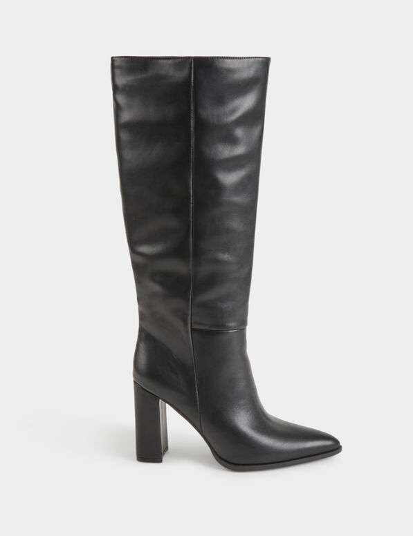 stiefel mit absatz und spitzer kappe schwarz damen Stiefel mit Absatz und spitzer Kappe schwarz damen