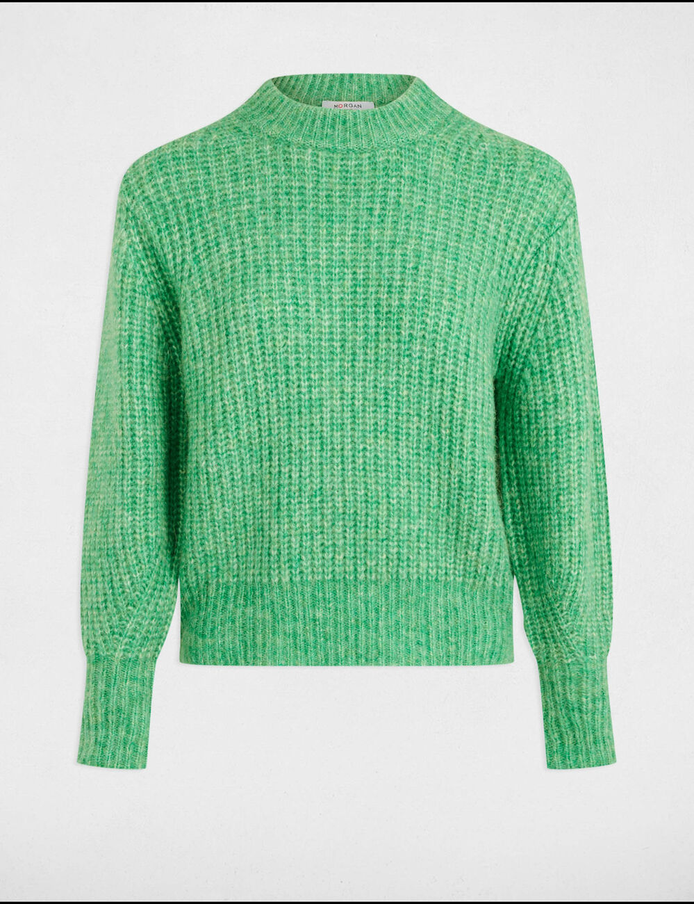 Langarm-Pullover mit Rundhalsausschnitt mintgrün damen
