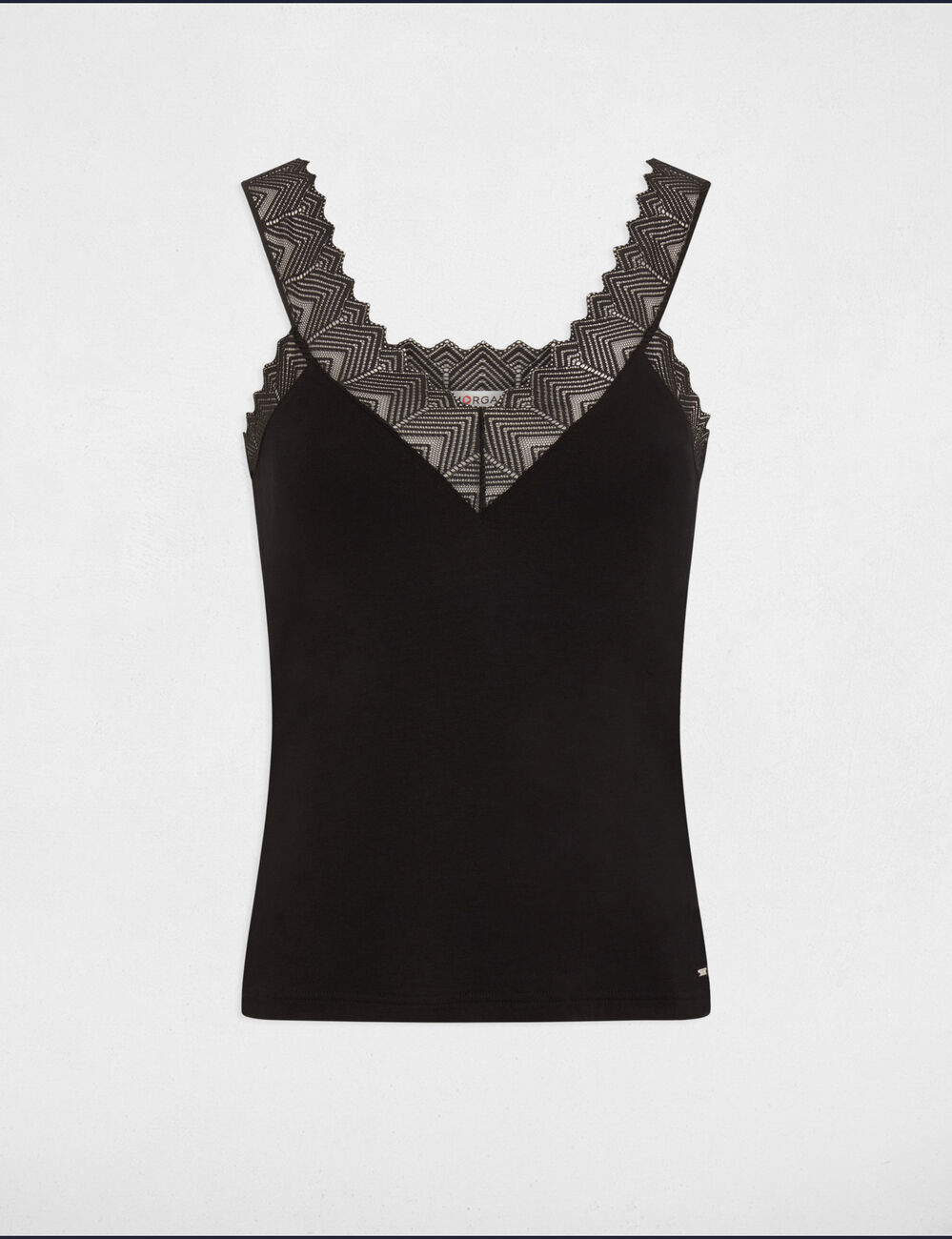 Tanktop mit Spitze schwarz damen