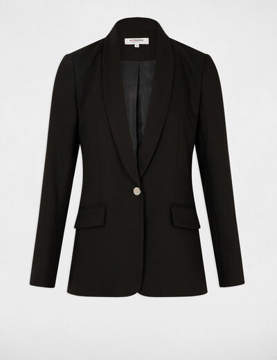 Kurze Jacke mit Schalkragen schwarz damen