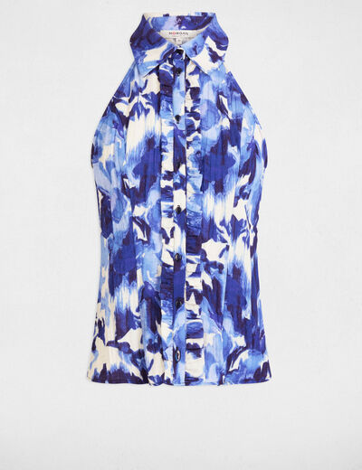 Chemise sans manches imprimée multicolore femme