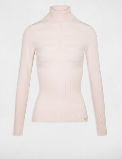 pull manches longues col roule rose femme Pull manches longues col roulé rose femme