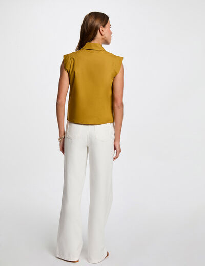 Chemise sans manches vert kaki femme