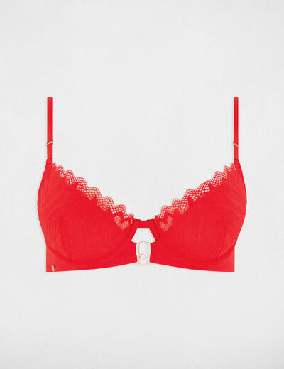 Soutien-gorge à coques rouge femme