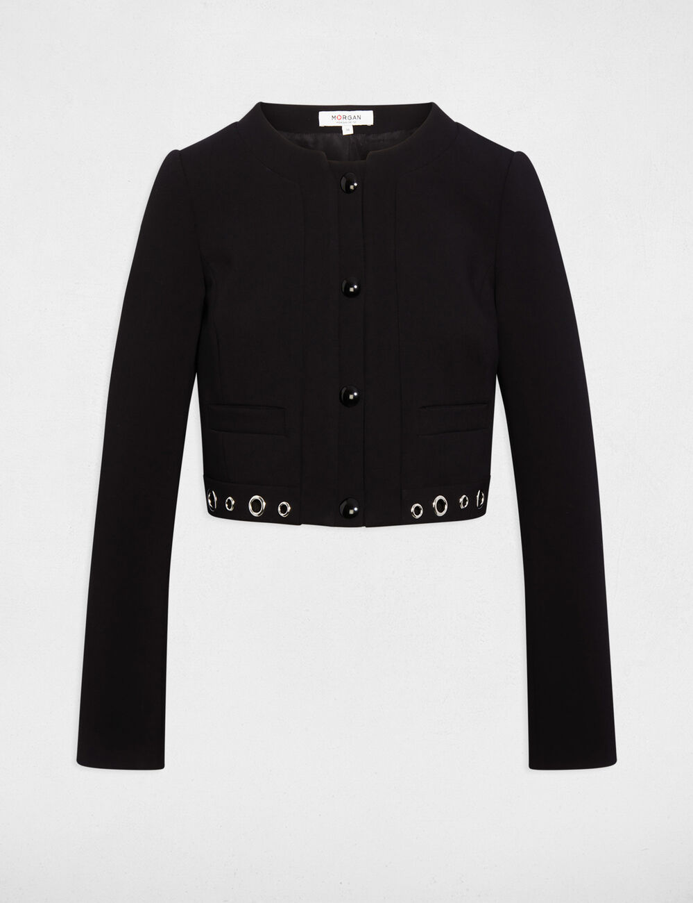 Veste droite sans manches noir femme
