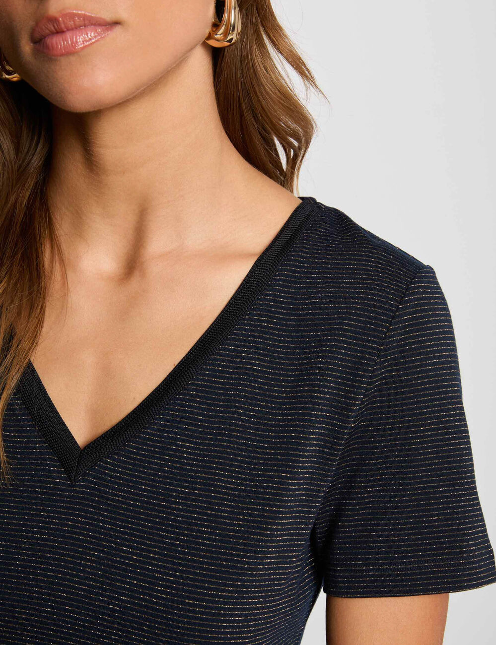 T-shirt manches courtes bleu marine femme