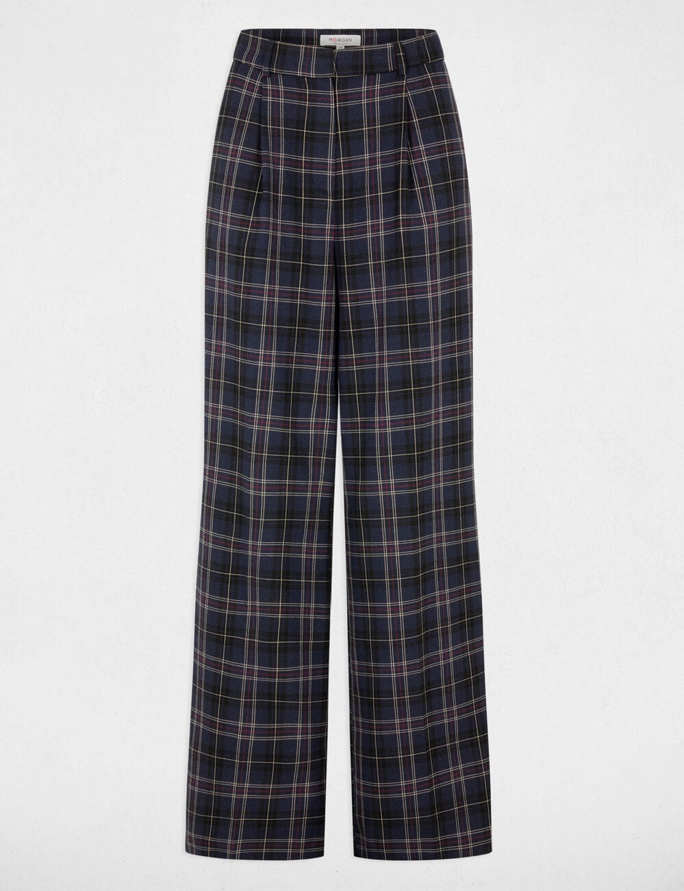 Weit geschnittene hochgeschnittene Hose mehrfarbig damen
