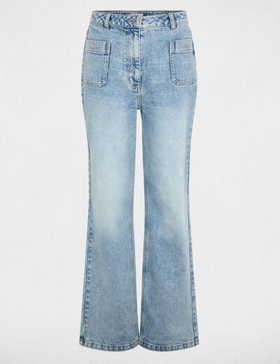 Weit geschnittene hochgeschnittene Hose double stone denim damen