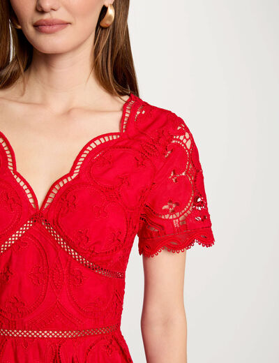 Kurzes, ausgestelltes Kleid rot damen